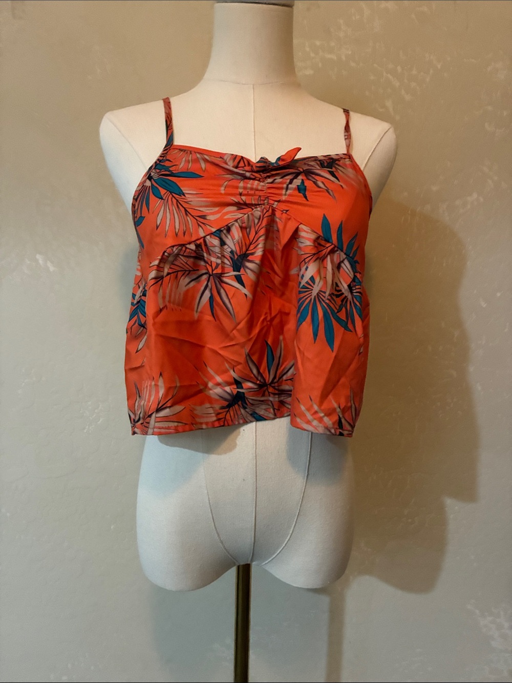 Zara Orange Tropical Leaf Print Cami